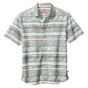 NWT Tommy Bahama Islandzone Men's Maldonado Stripe Camp Shirt Tropical Fern XXL